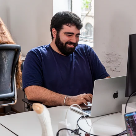 An engineer focused on a project