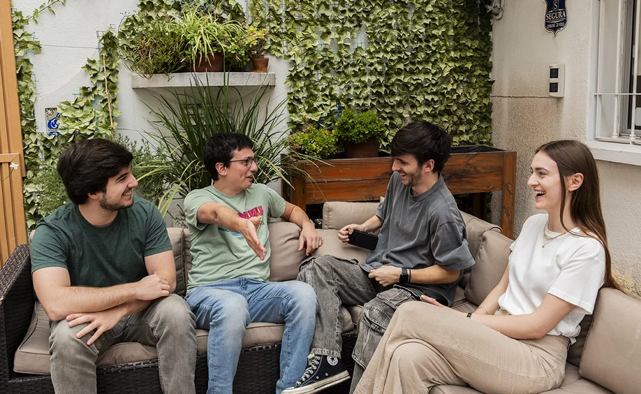 The team together at the office