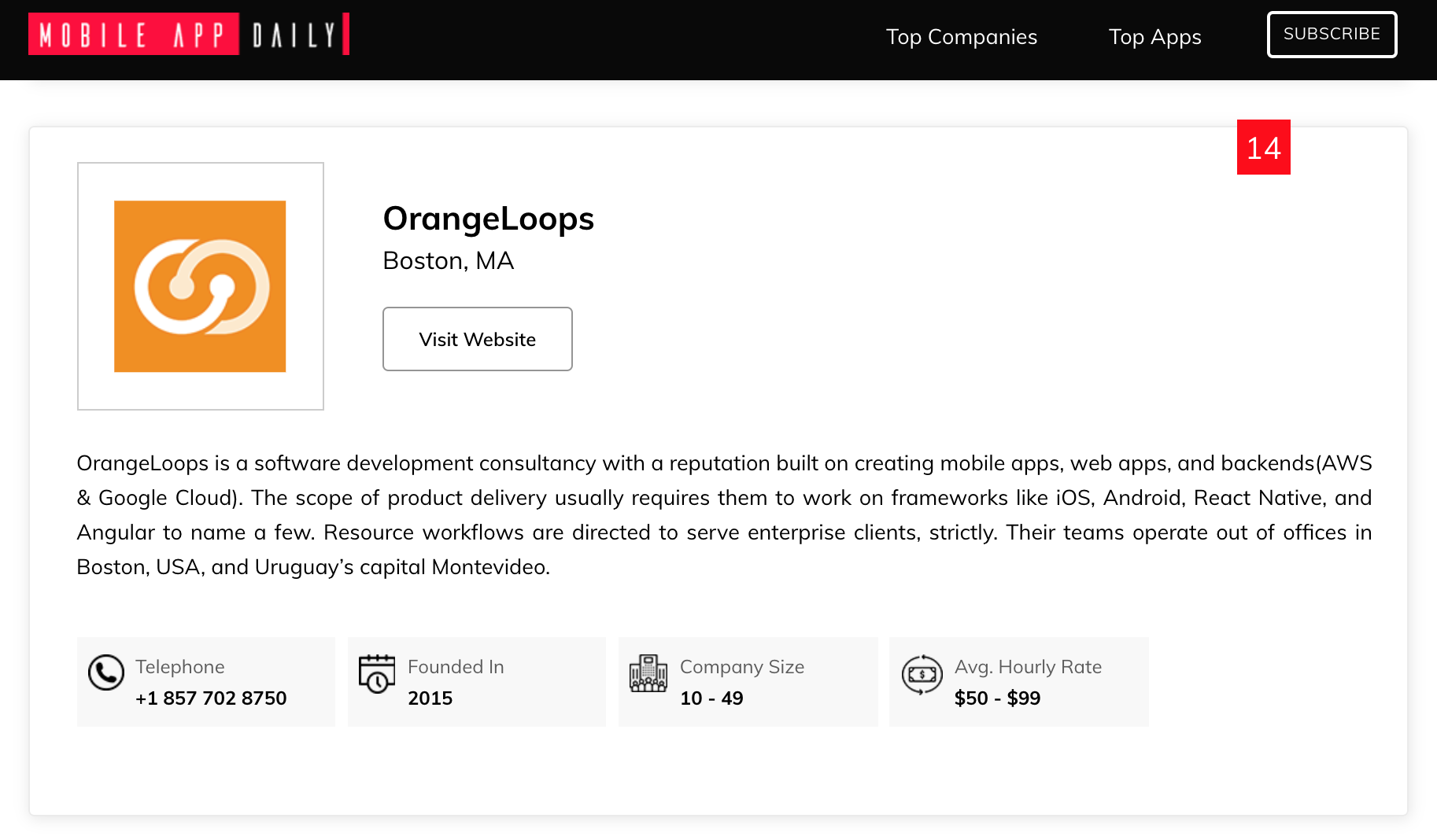 OrangeLoops Top App Developer Boston